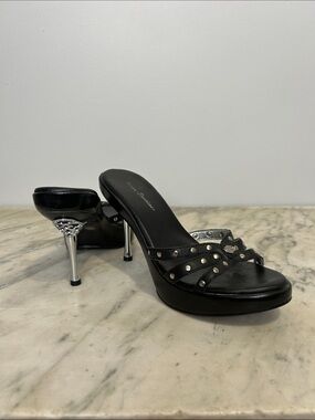 Harley Davidson Leather Studded Strap Heels
